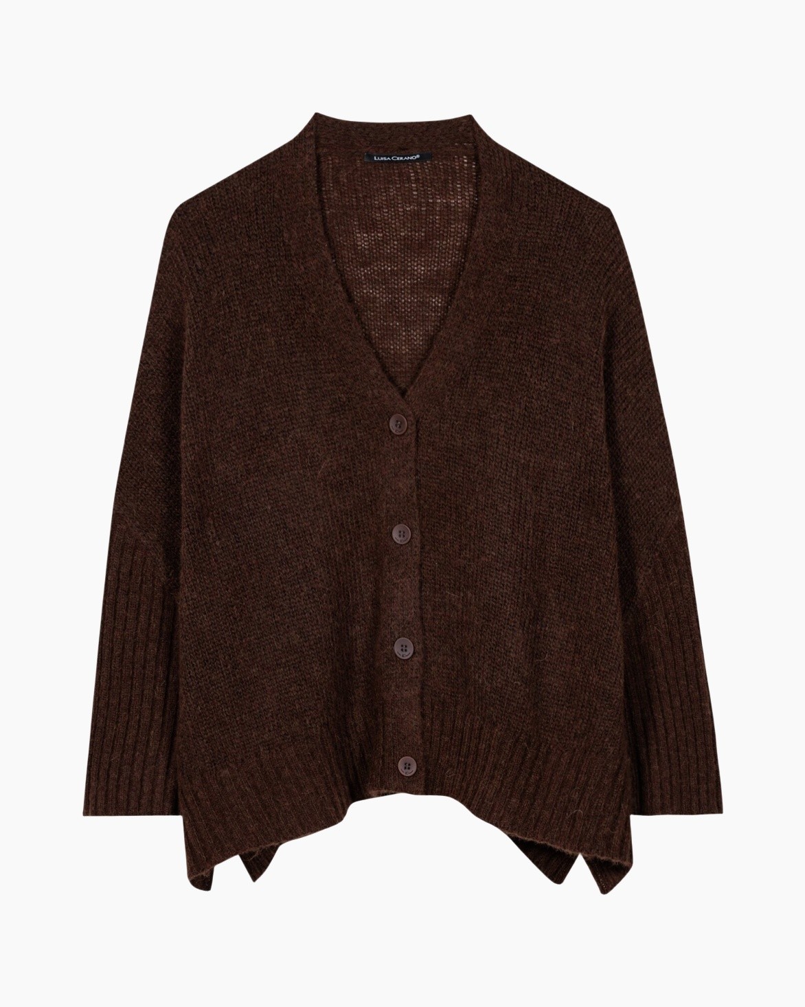 cardigan, knitted, brown, buttoned, casual