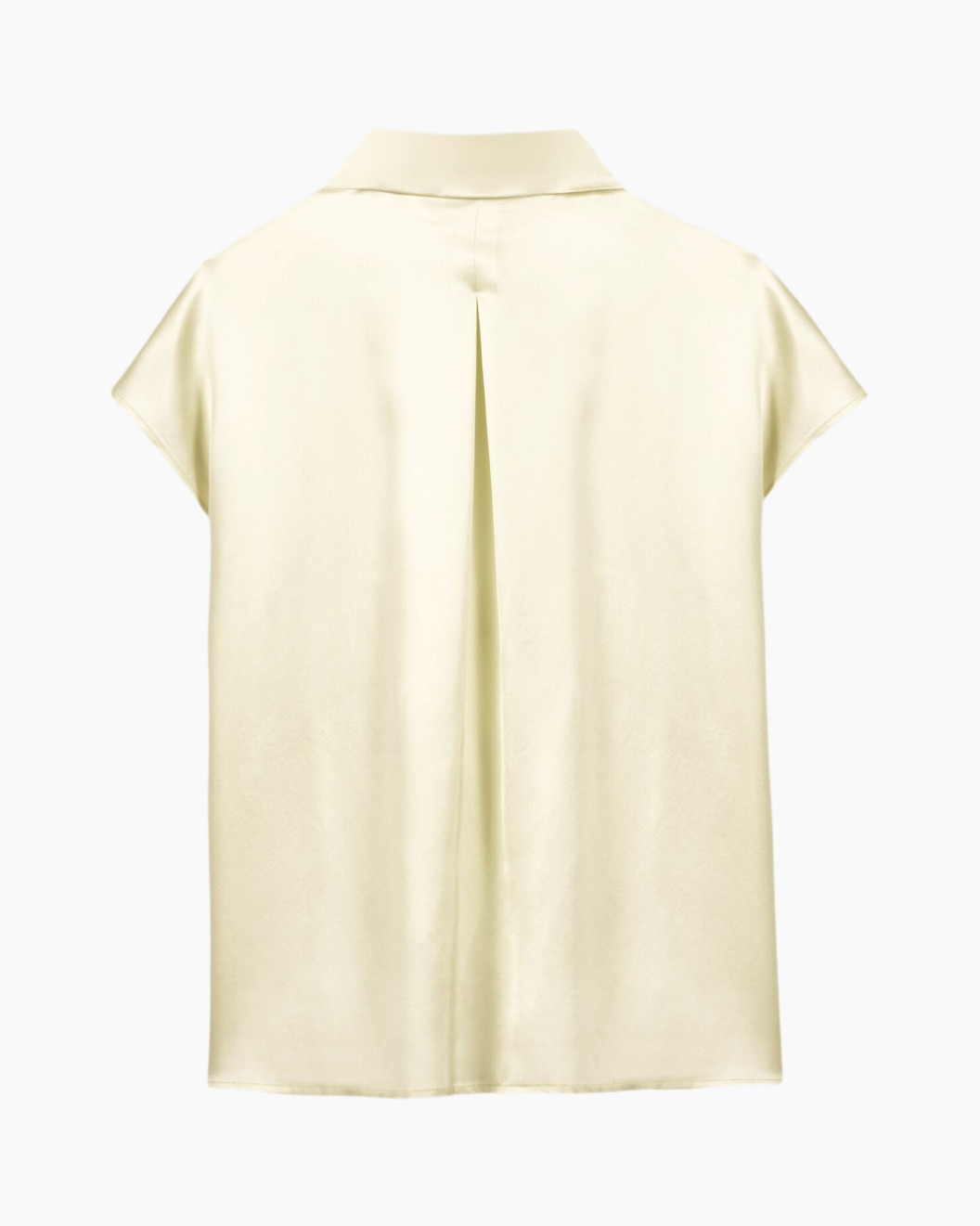 top, blouse, sleeveless, pleat, cream