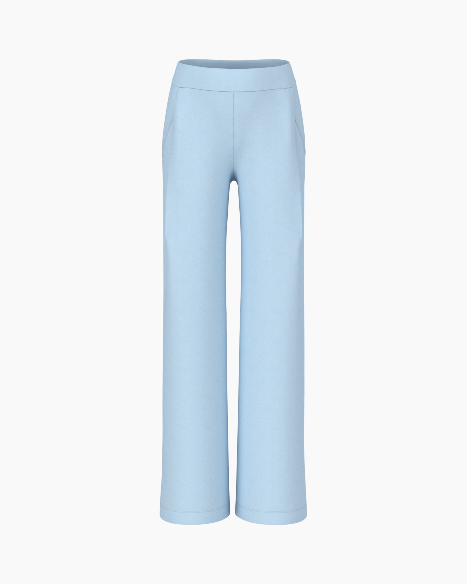 pants, wide-leg, light blue, soft fabric, high waist