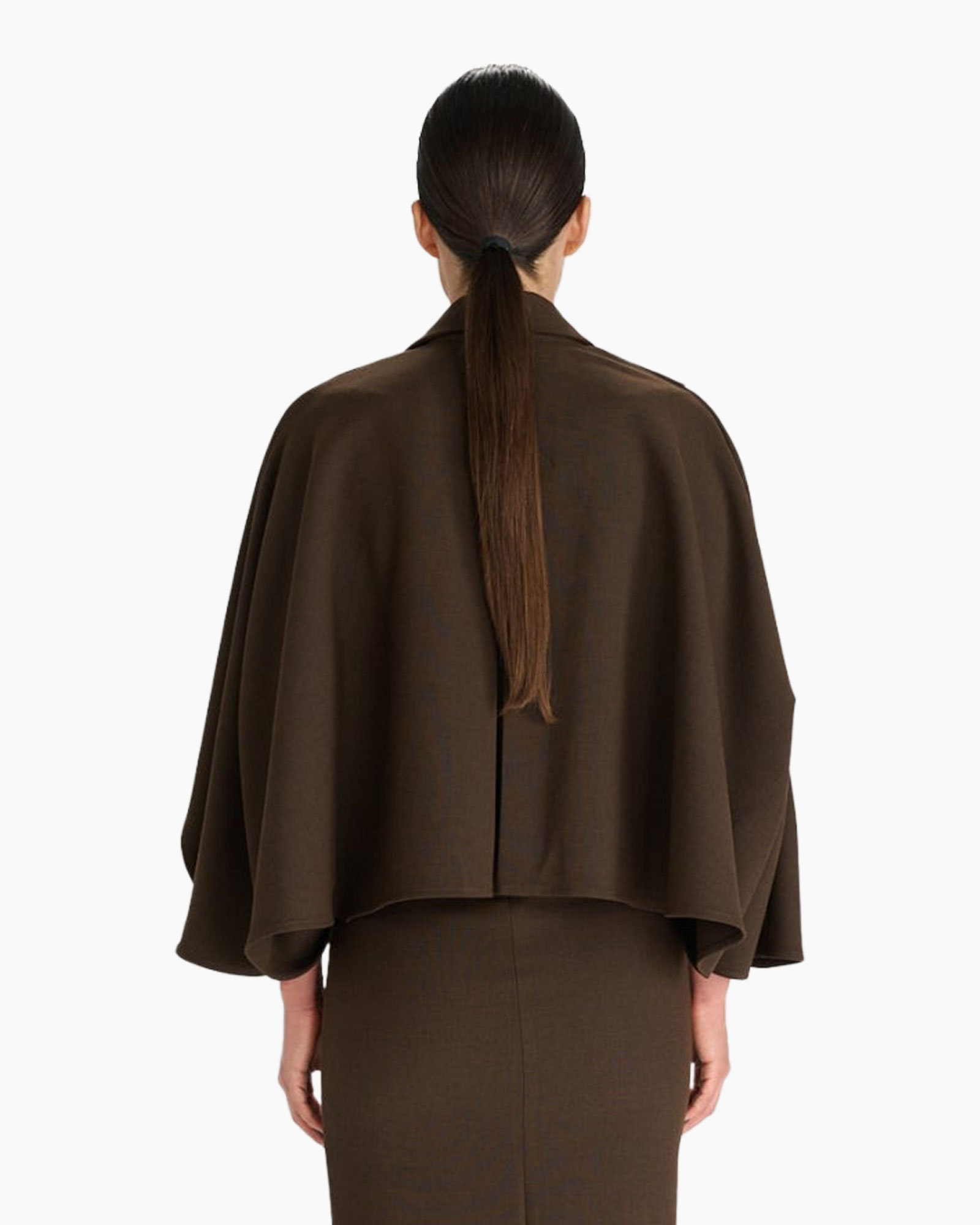 cape, cape coat, brown, layered, wide sleeves