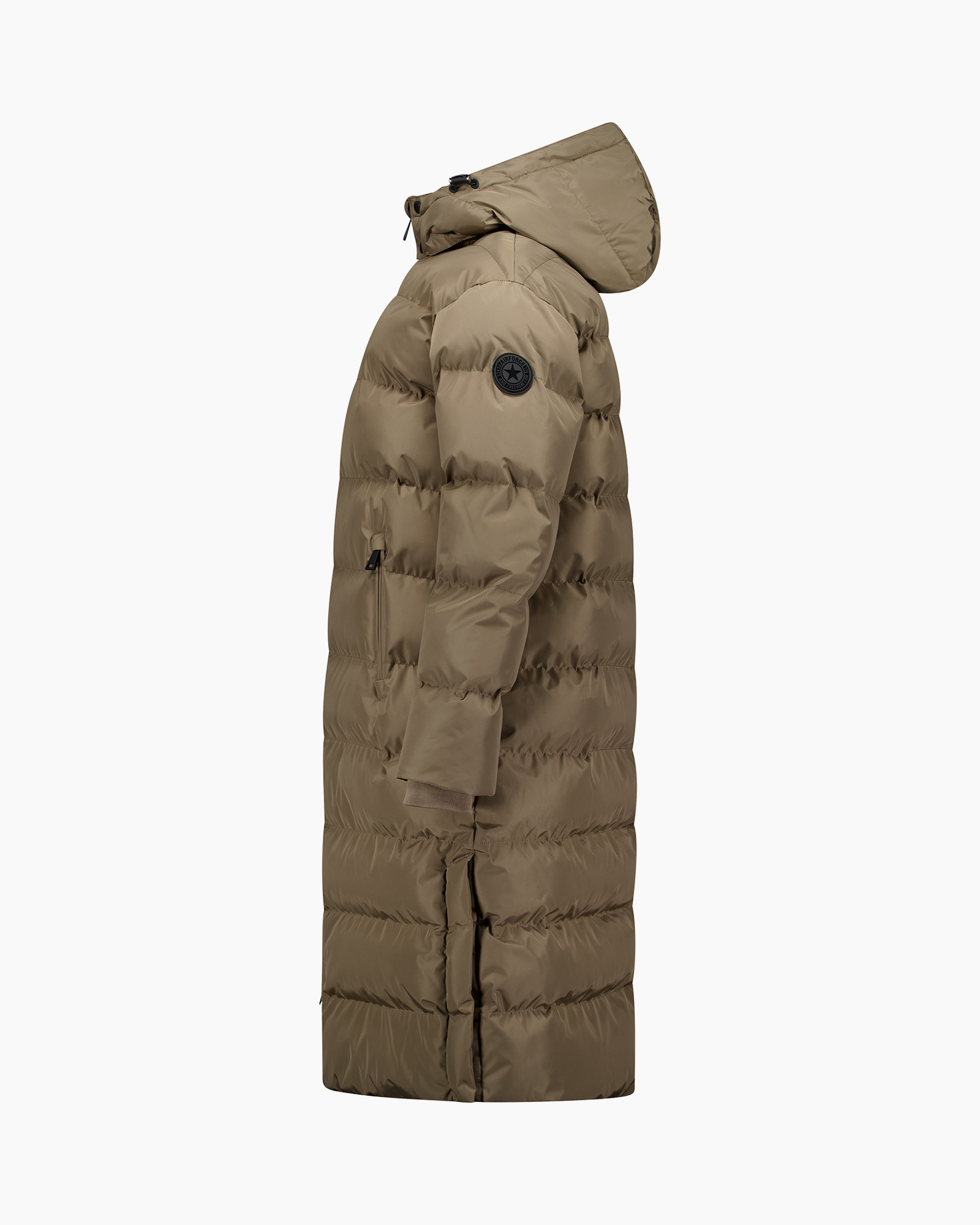 parka, puffer, long, hood, khaki