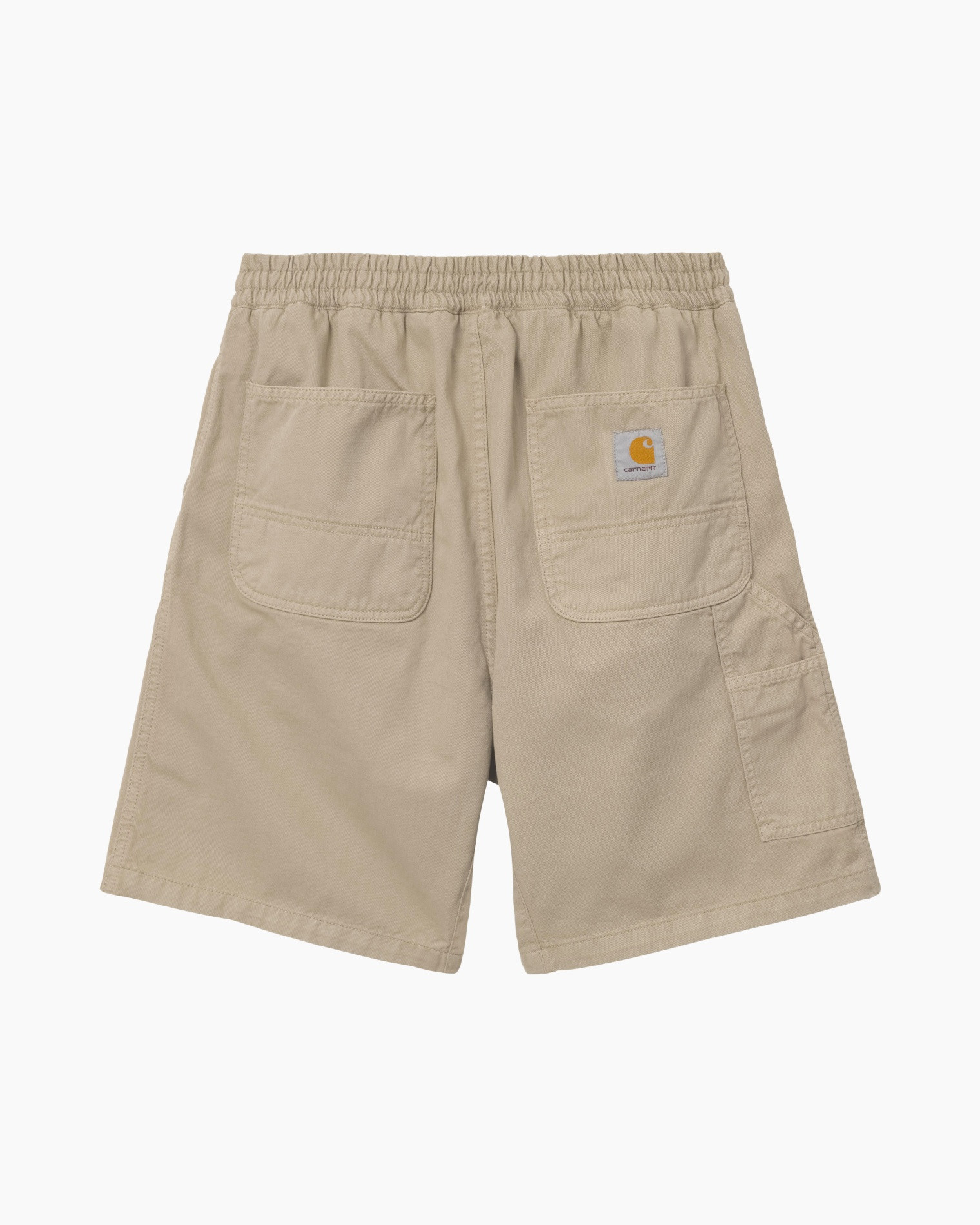 shorts, beige, cargo, pockets, elastic-waist