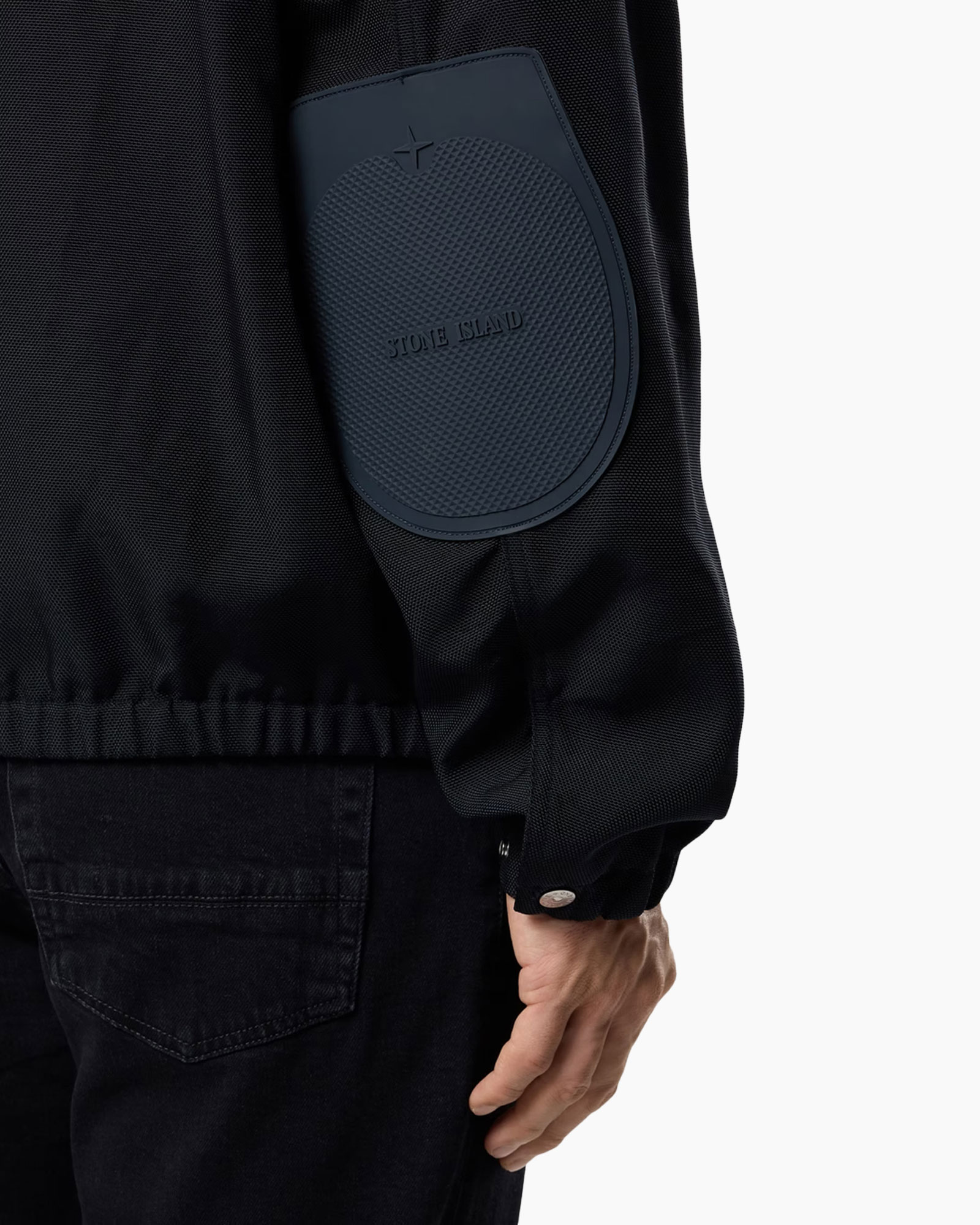 armored_patch, elbow_patch, dark_jacket, pocket_patch, stone_island_logo_not_visible