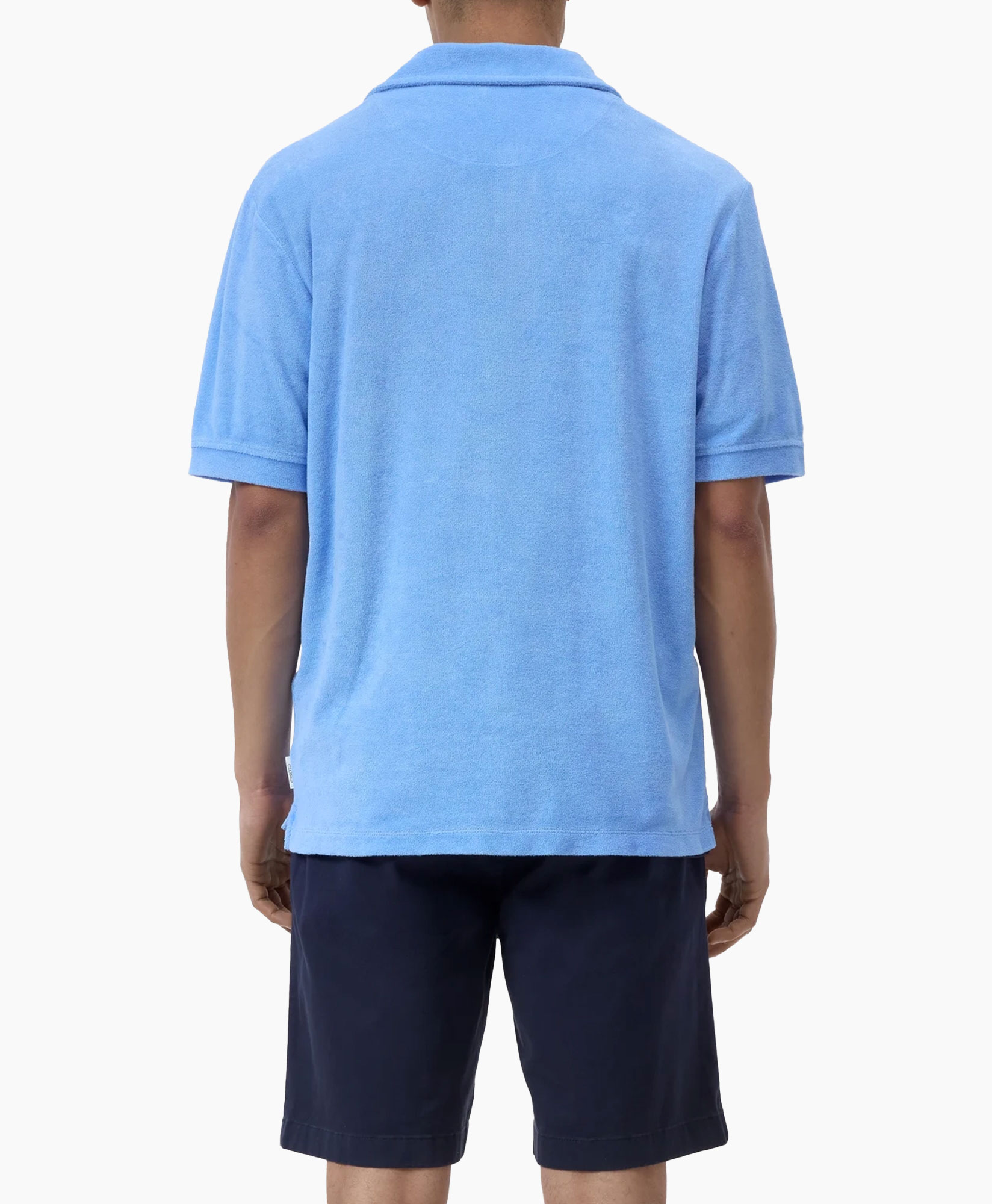 polo shirt, light blue, short sleeve, pocket, cotton