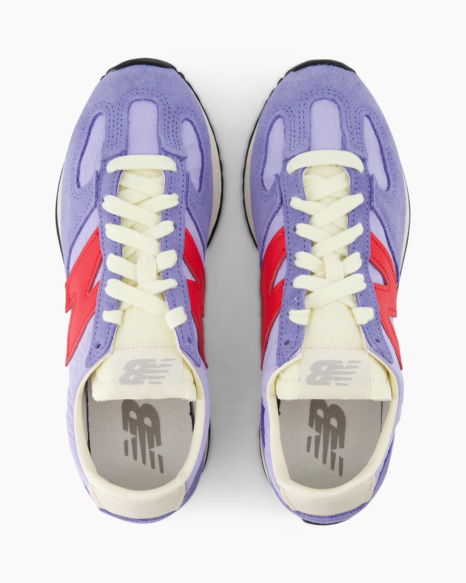 sneakers, purple, red, lacing, suede