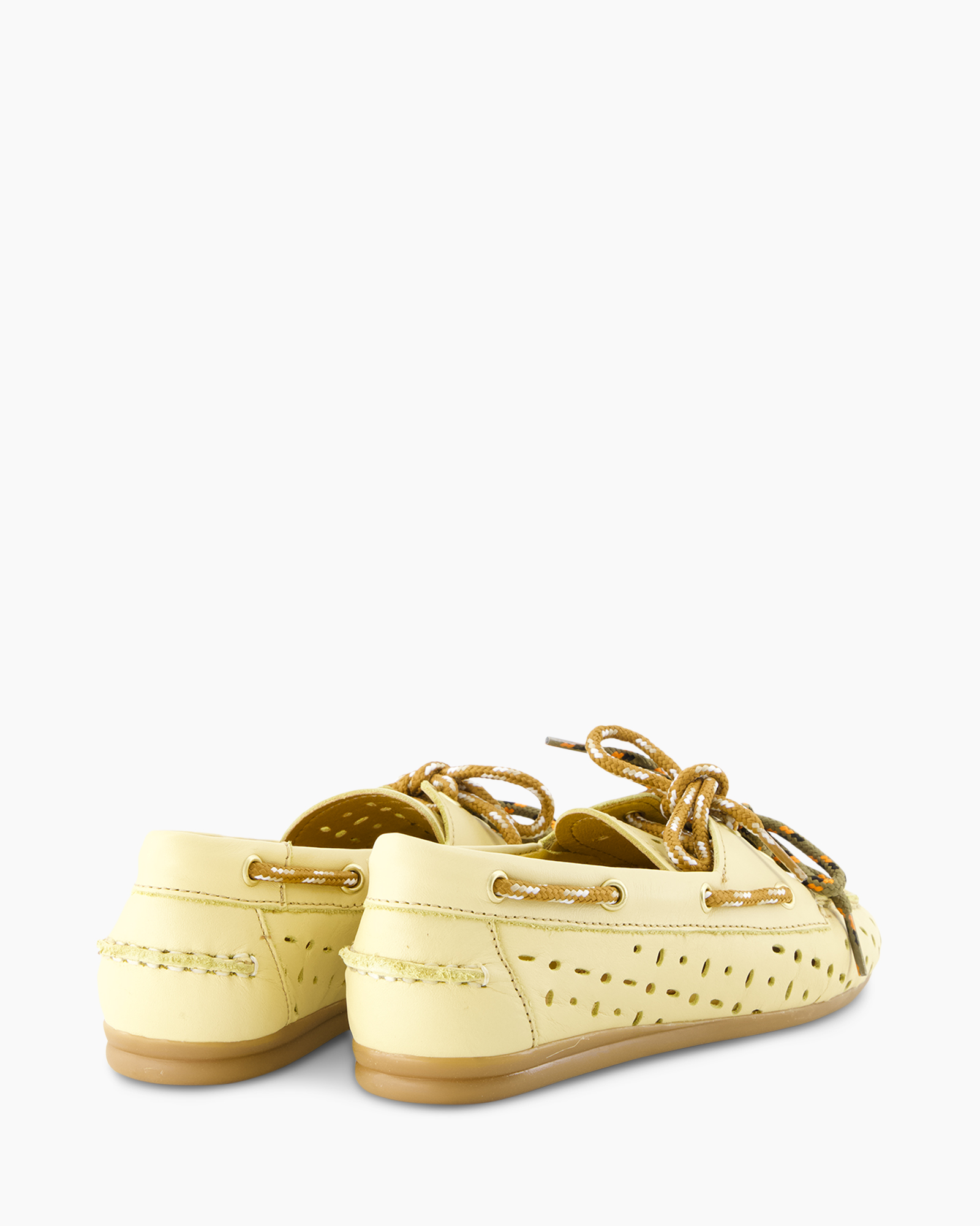 loafers, moccasins, perforated, lace-up, yellow