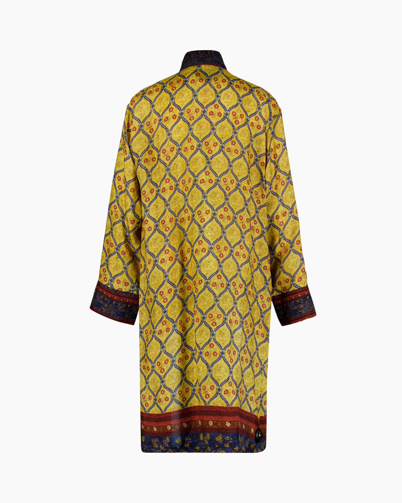 coat, kimono, patterned, yellow, long sleeve
