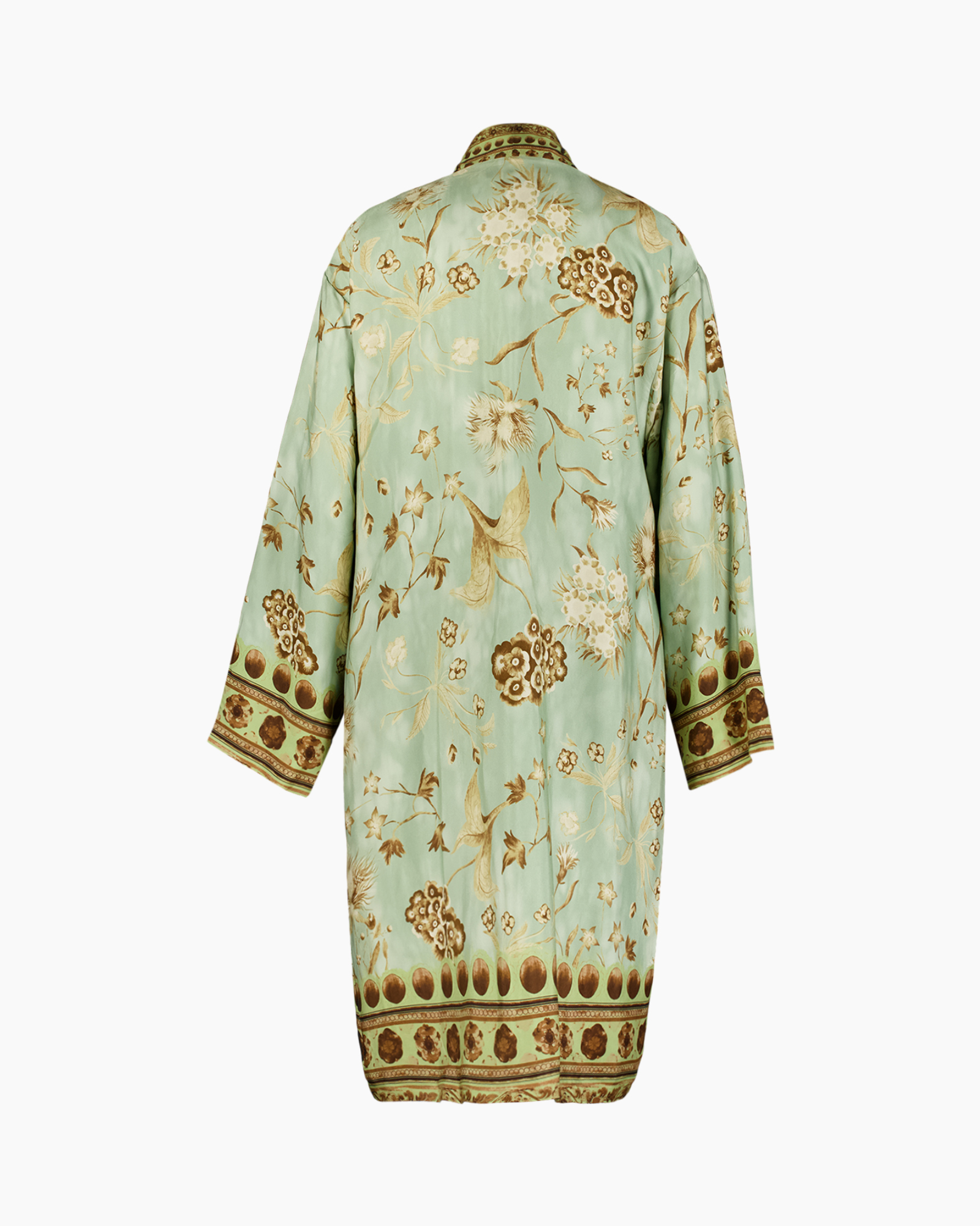 kimono, floral, botanical, mint, silk-like