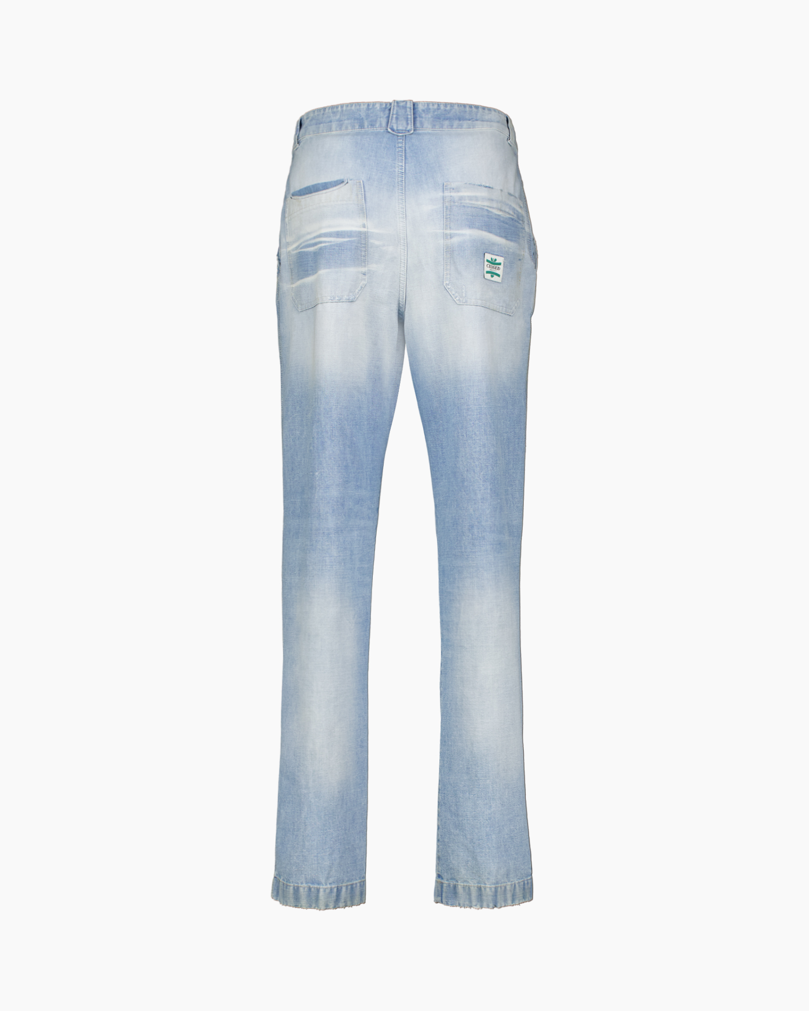 jeans, denim, light wash, distressed, full length