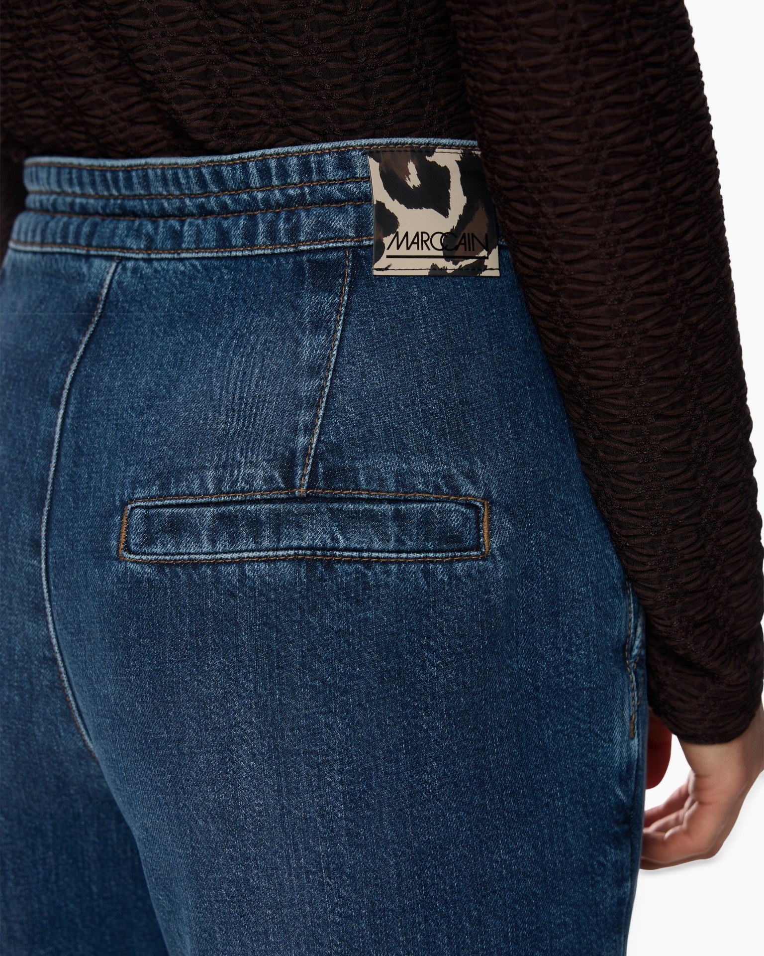 jeans, denim, back pocket, belt loop, tag label