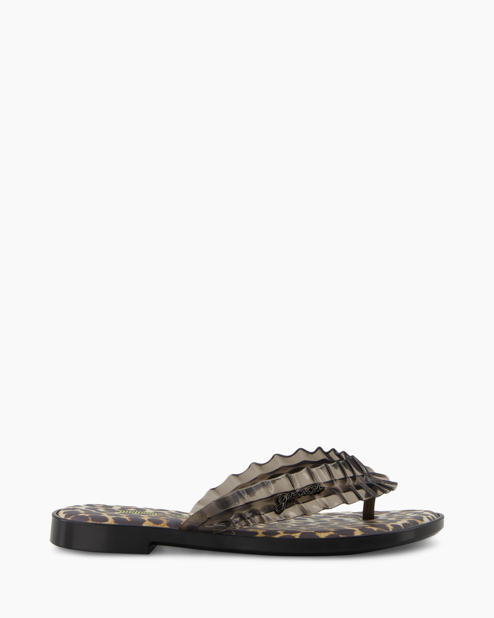 flip-flop, thong, sandals, leopard, ruffled