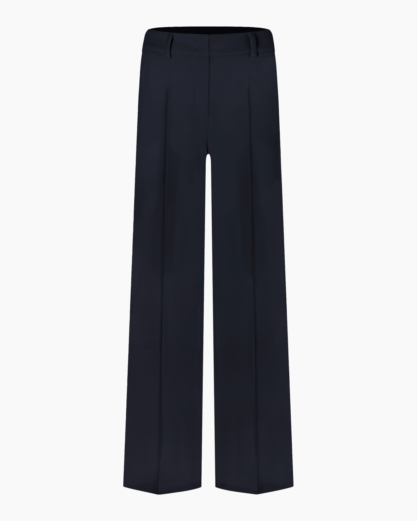 Pantalon Amelie Polyester Stretch Microstructure Donker Blauw