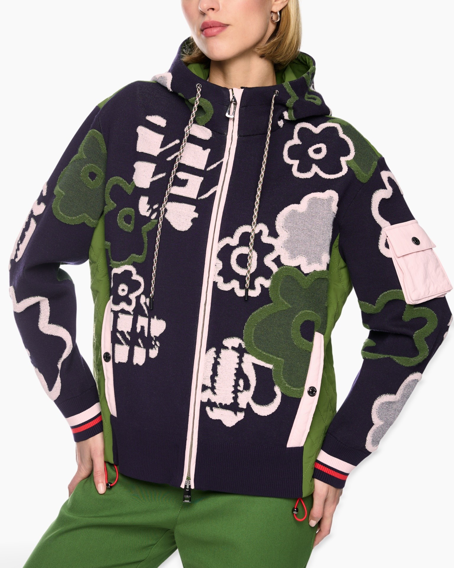 hoodie, jacket, patchwork, colorful, drawstring