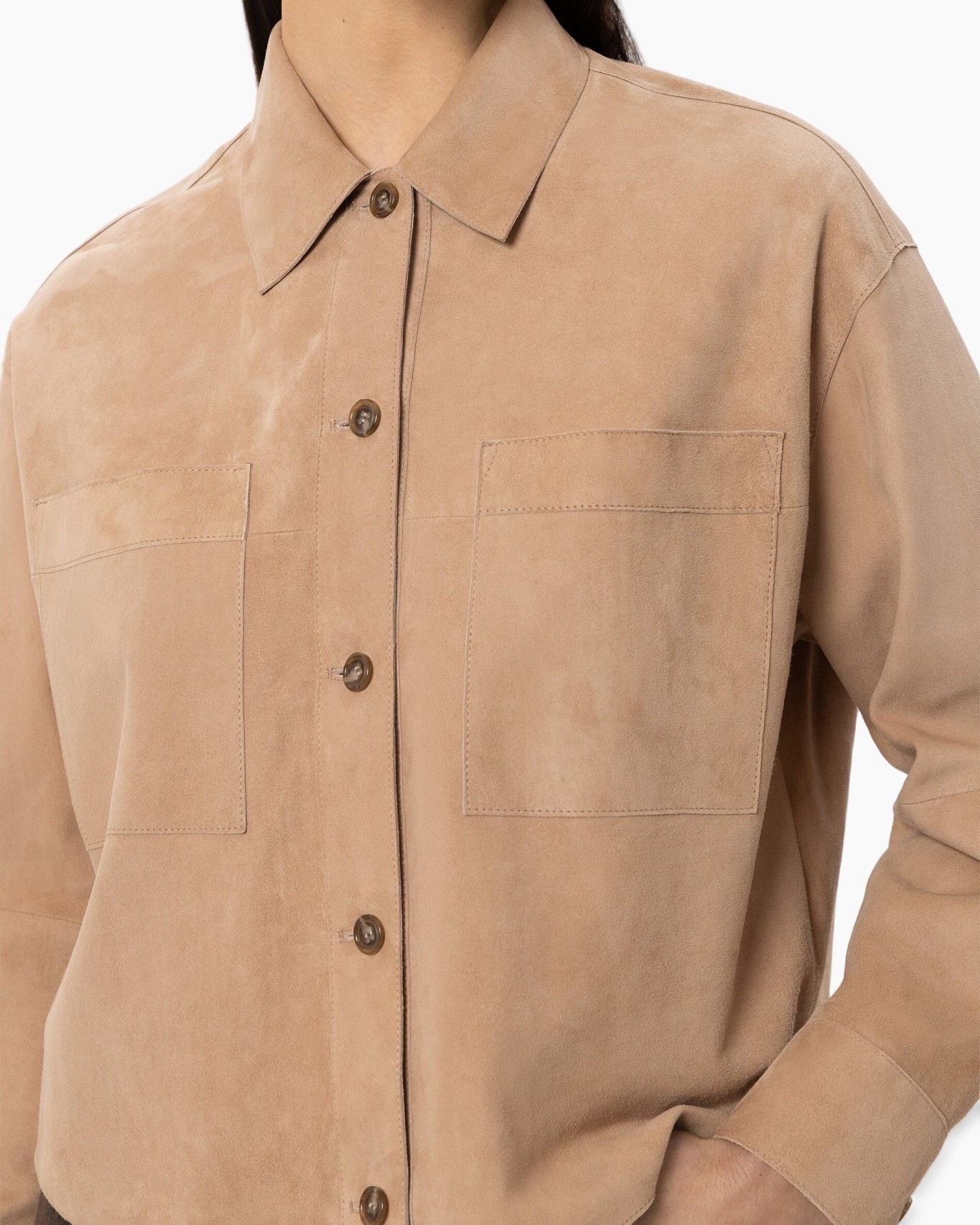 shirt, button-down, pocket, beige, collar