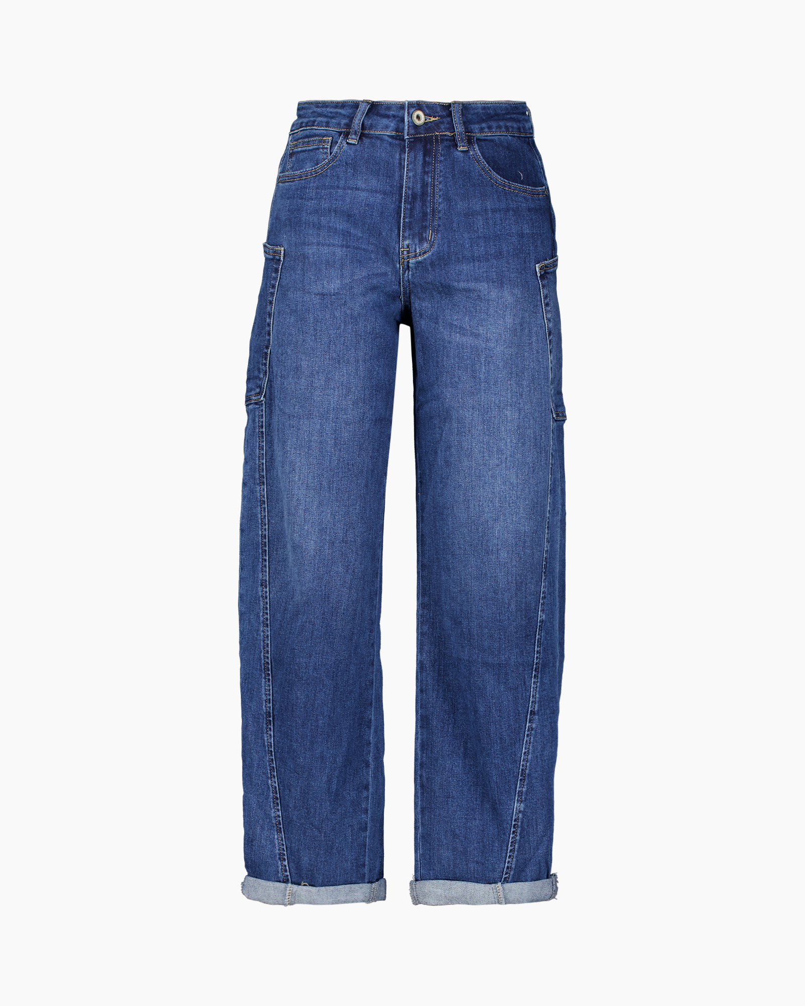 jeans, denim, cargo pockets, blue, full length