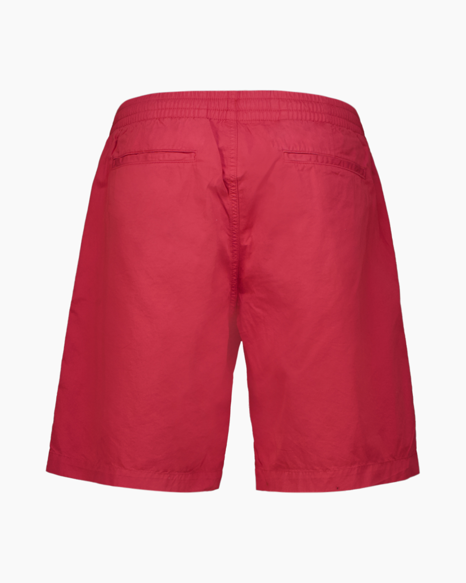 shorts, swimwear, red, elastic-waist, drawstring?, button?, logo