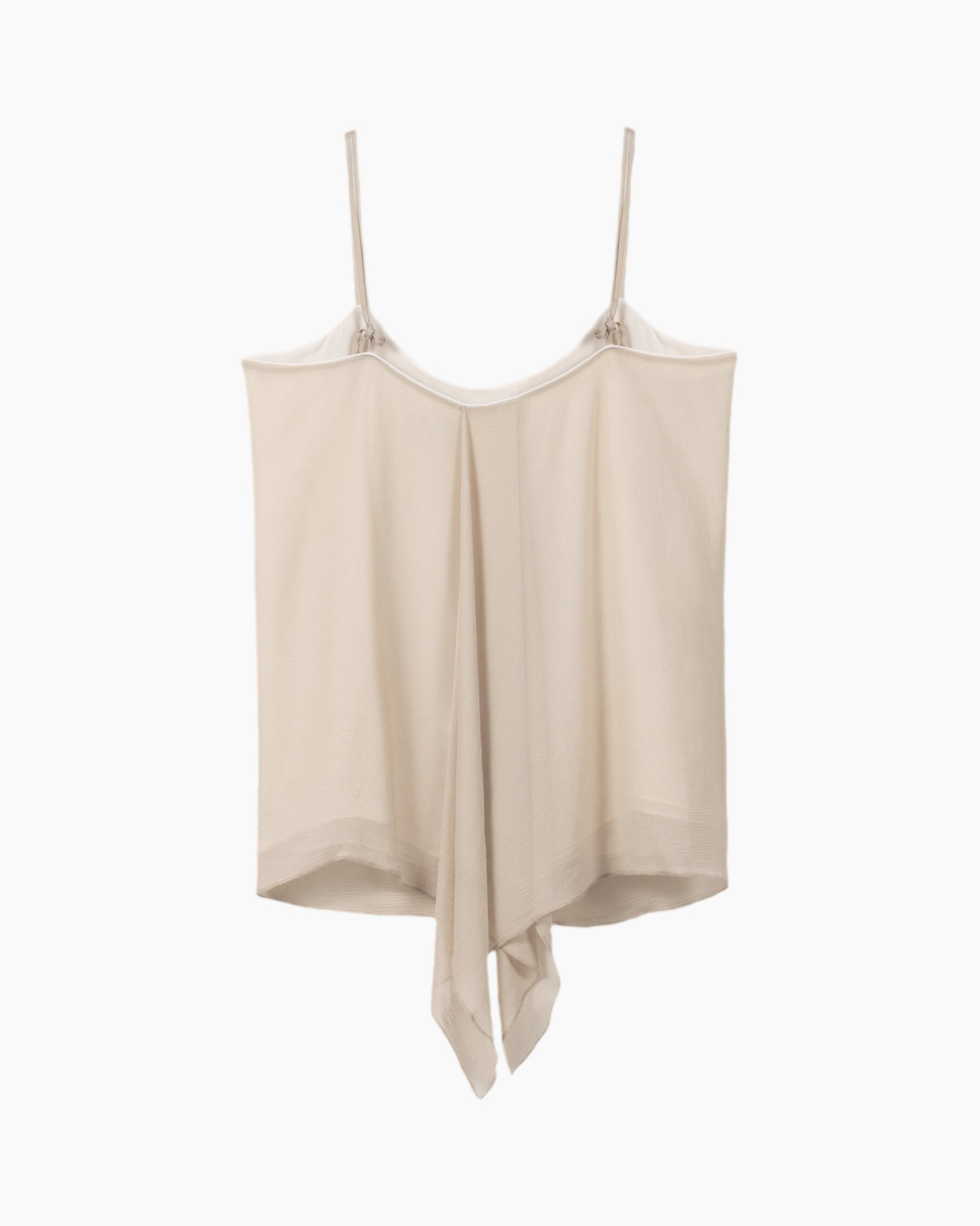 camisole, tank top, beige, spaghetti straps, wrap hem