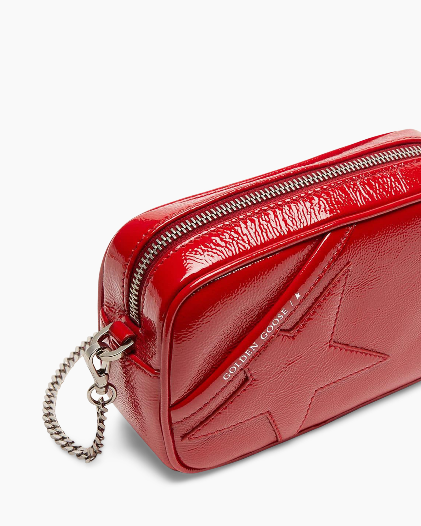 red, pouch, zipper, stitching, leather