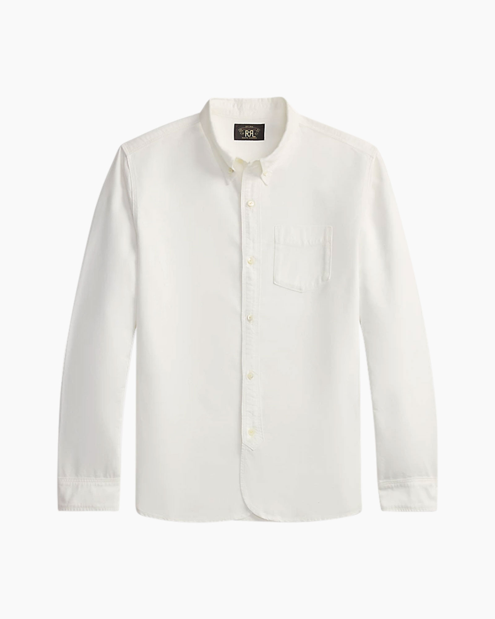 shirt, button-down, white, pocket, long-sleeve