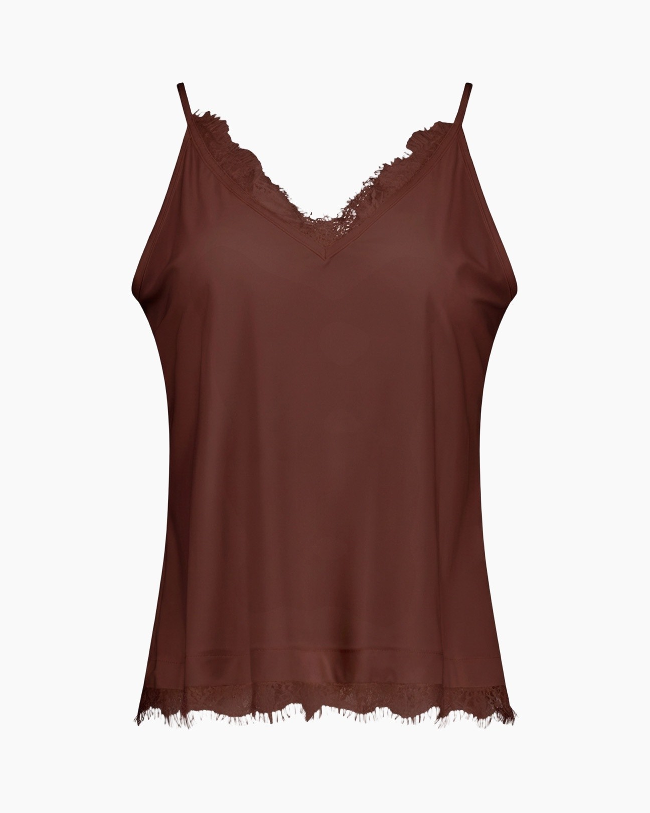 camisole, slip, lace trim, satin, brown