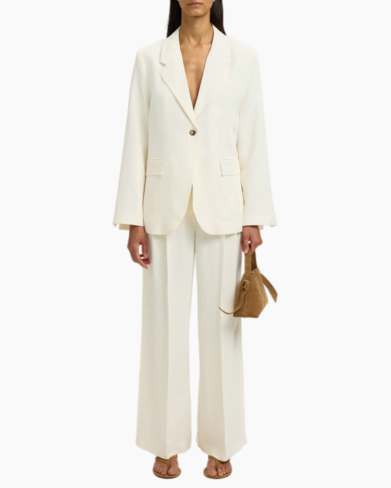 blazer, pants, suit, cream, two-piece