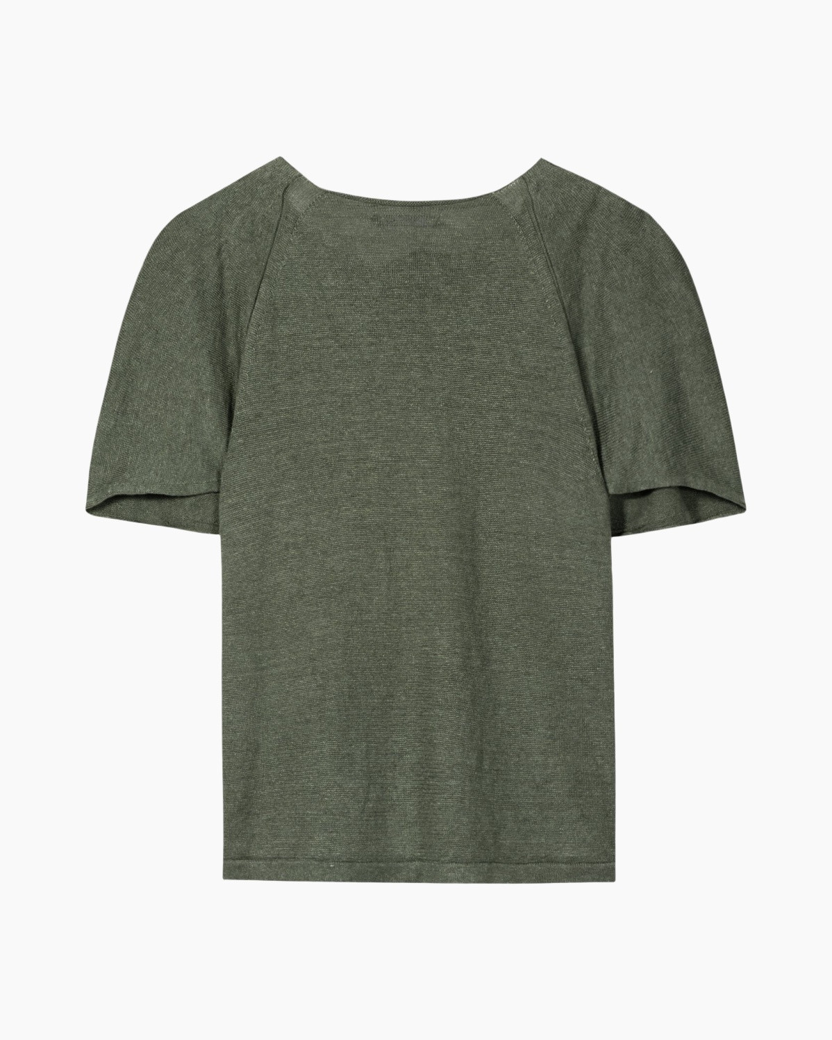 t-shirt, green, short-sleeve, crew neck, knit fabric