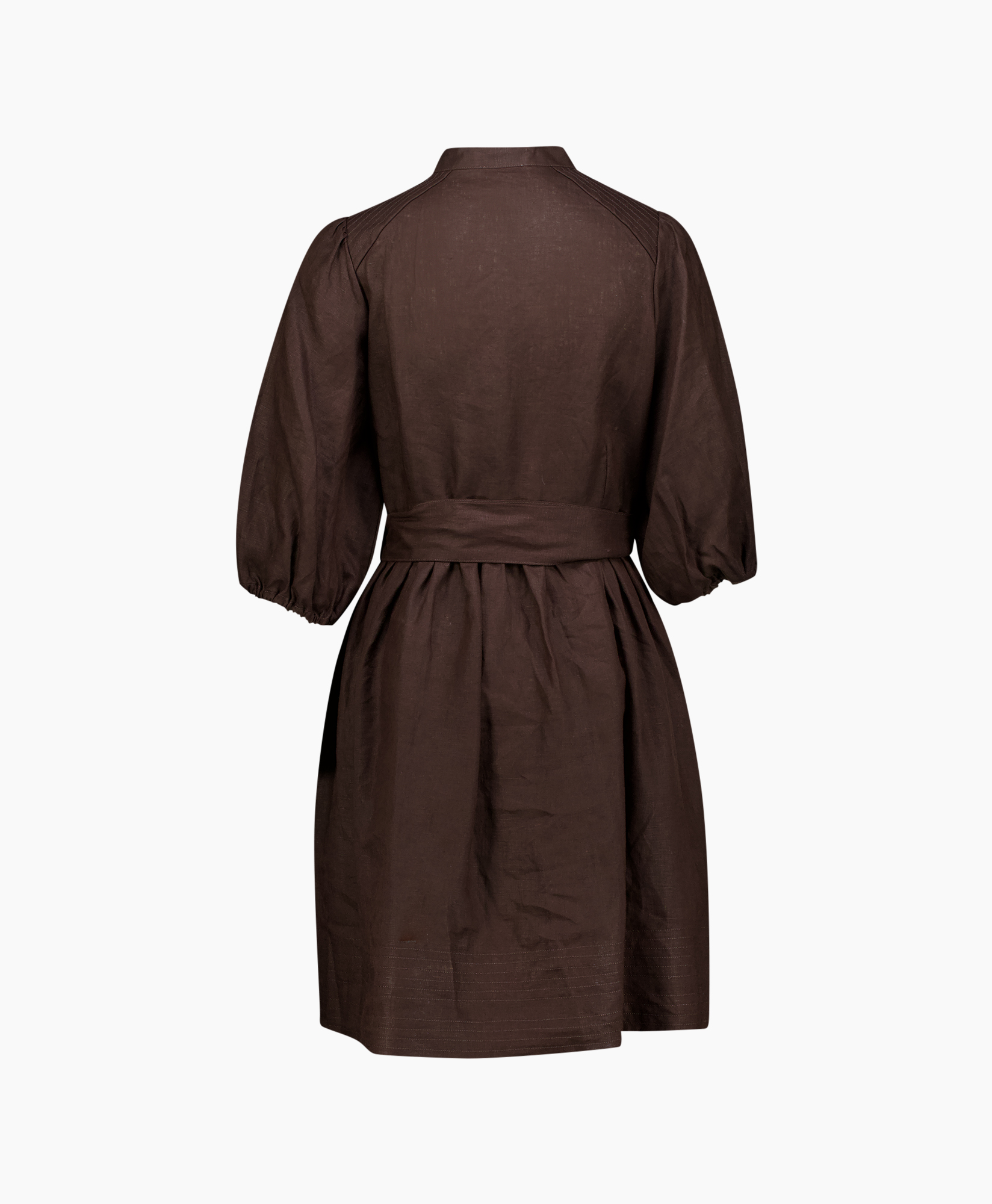dress, coat, brown, belt, short-sleeve