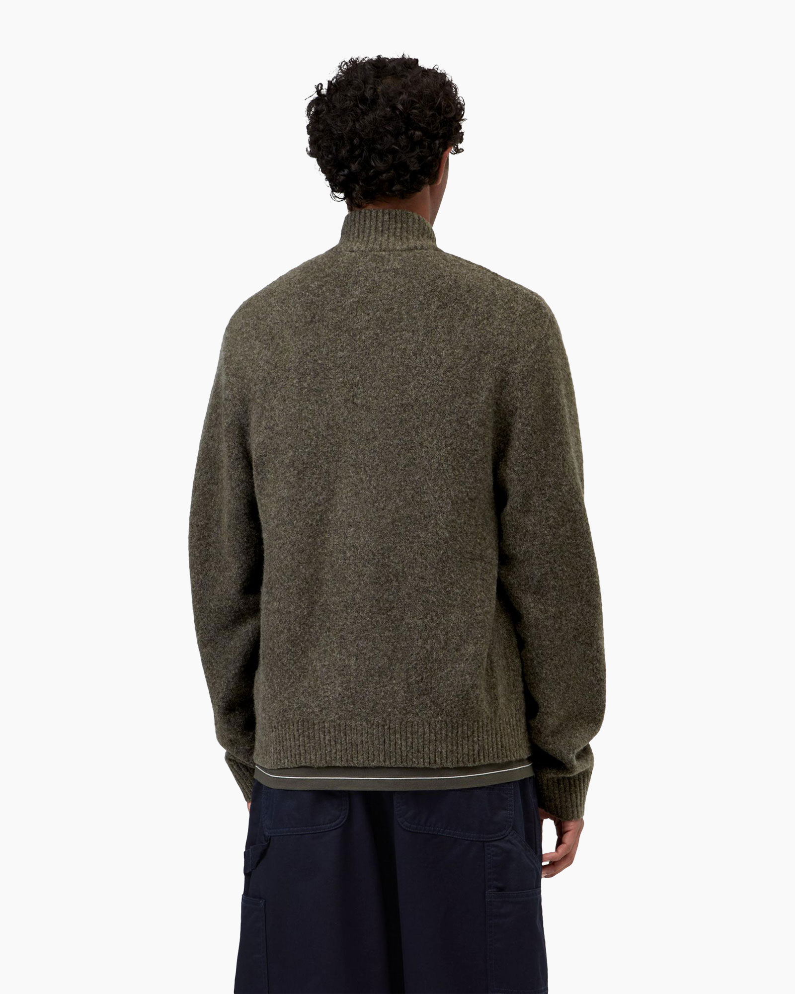 sweater, knitwear, turtleneck, olive, slim-fit