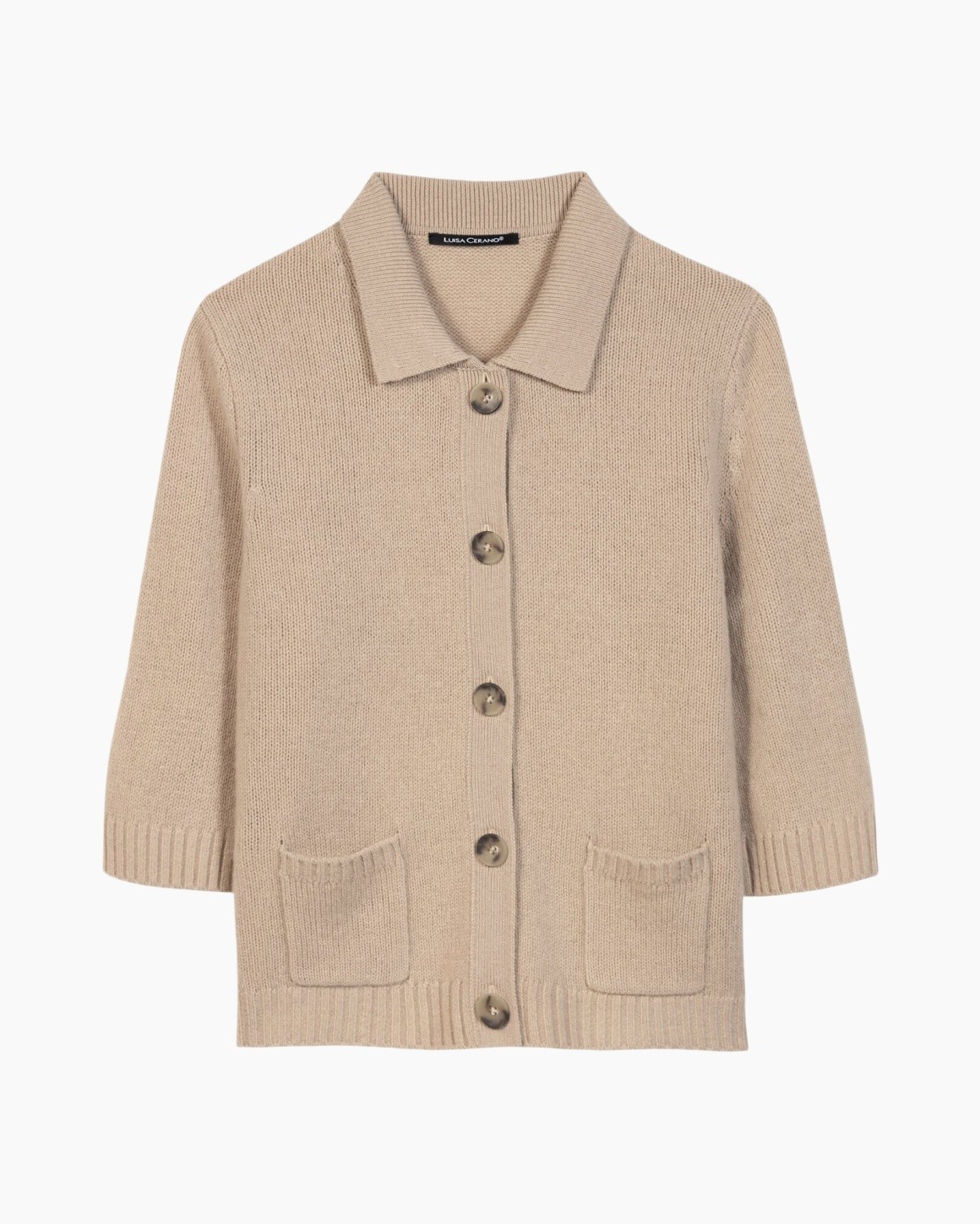cardigan, beige, knit, button-down, pockets
