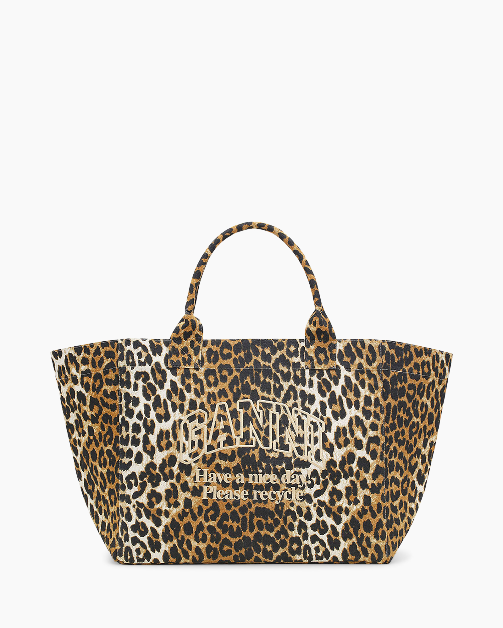 tote bag, leopard print, recycled, canvas bag, dual handle
