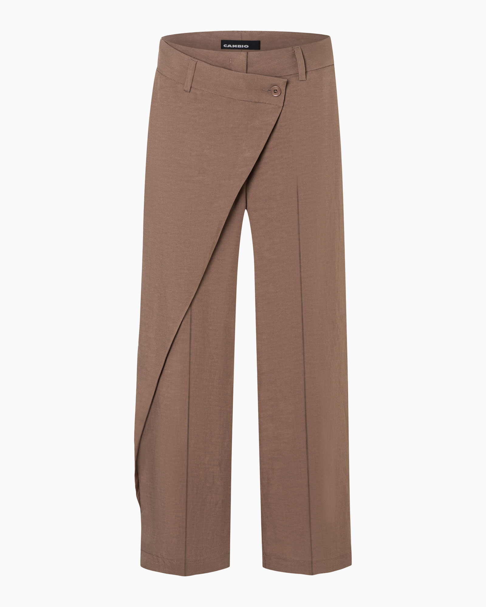 pants, trousers, wrap front, ankle length, brown