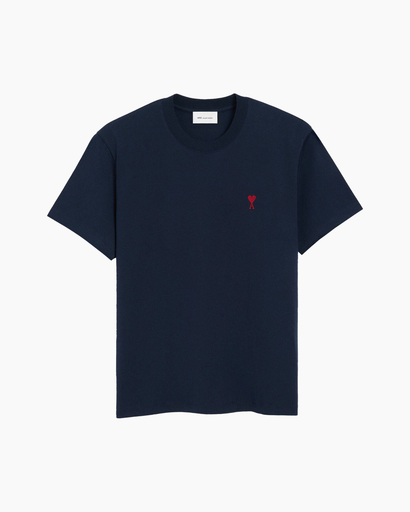 t-shirt, short sleeve, navy, graphic small, red heart