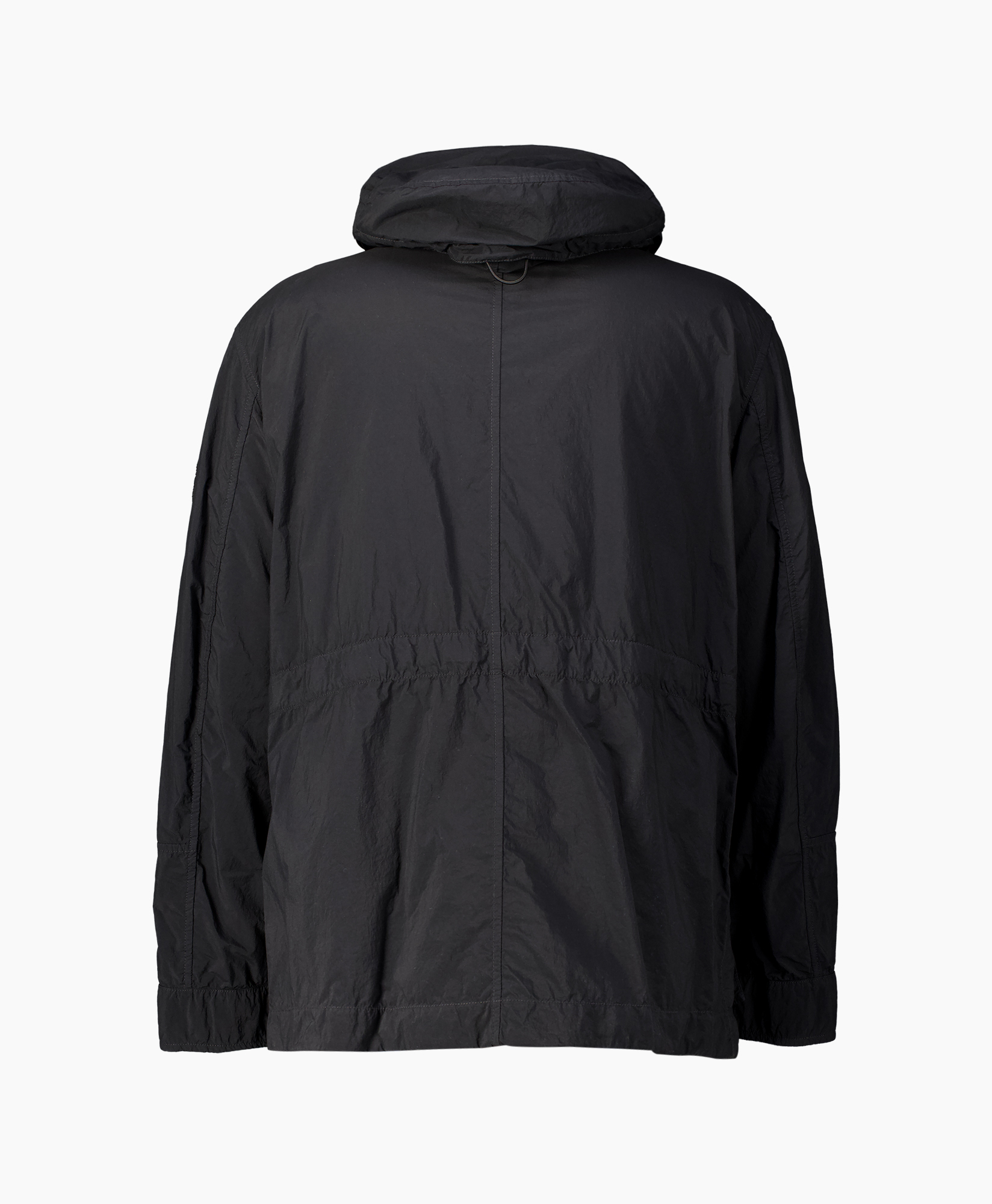 jacket, hooded, windbreaker, black, long-sleeve
