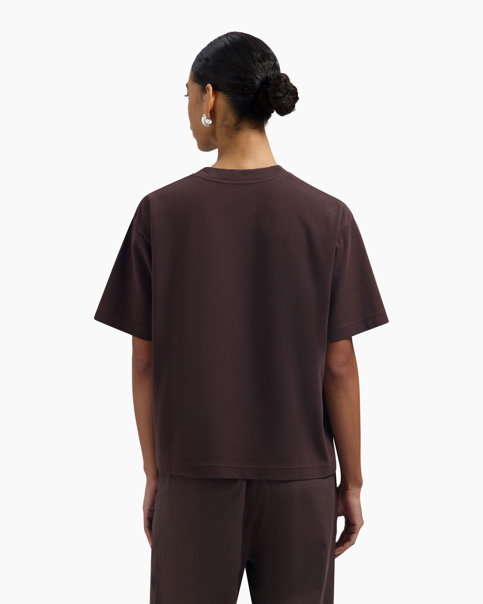 t-shirt, short sleeve, brown, solid color, loose fit