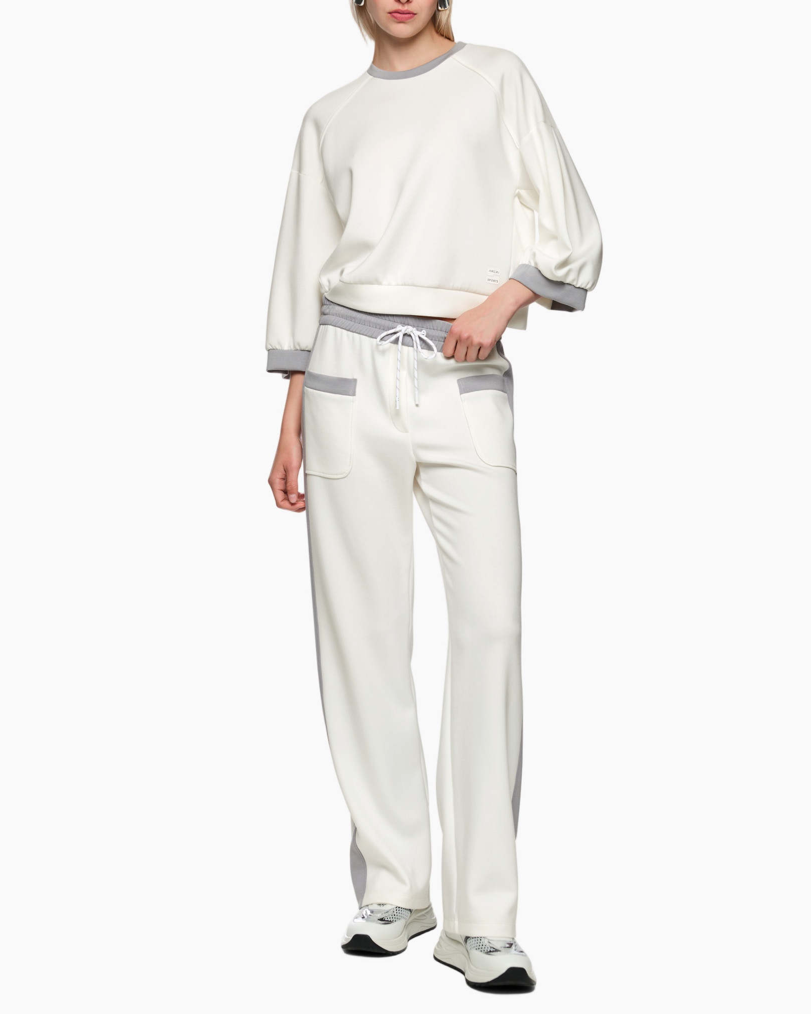 sweatshirt, cropped, tracksuit, joggers, cream