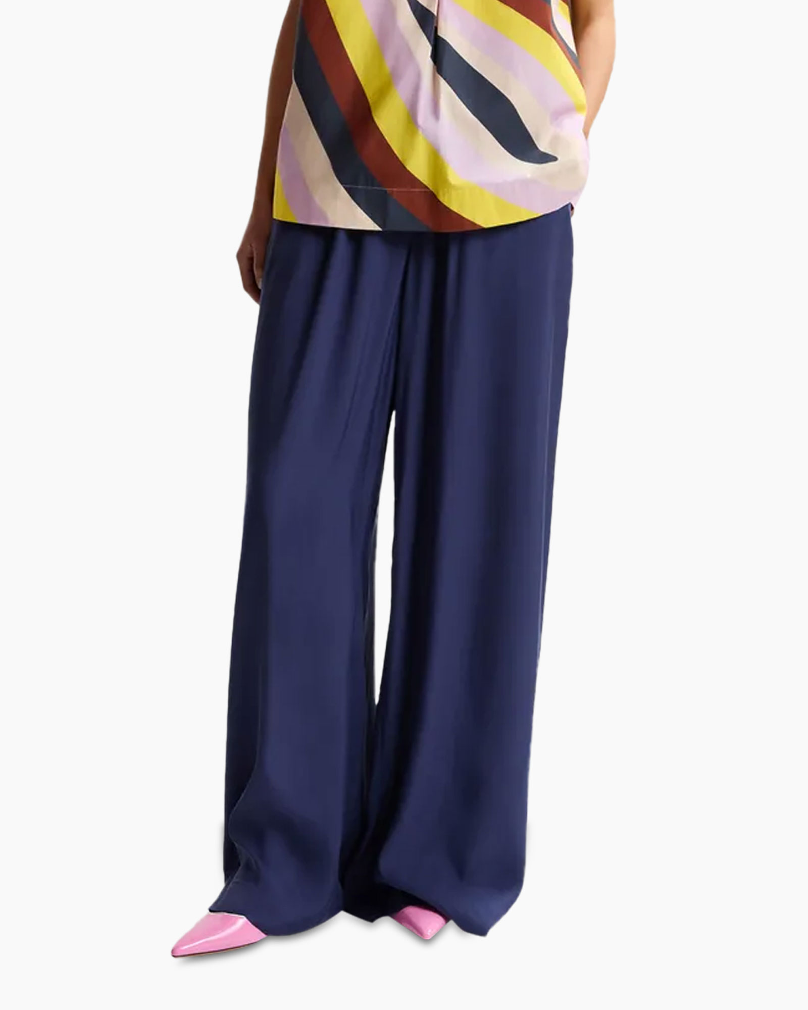 wide-leg pants, navy blue, trousers, palazzo pants, soft fabric