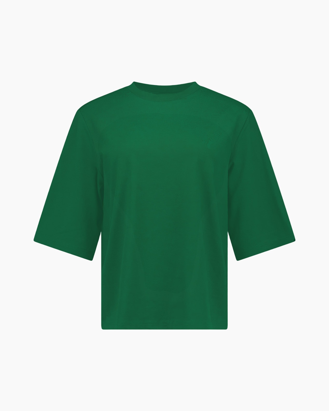 t-shirt, green, short-sleeve, crew-neck, solid-color