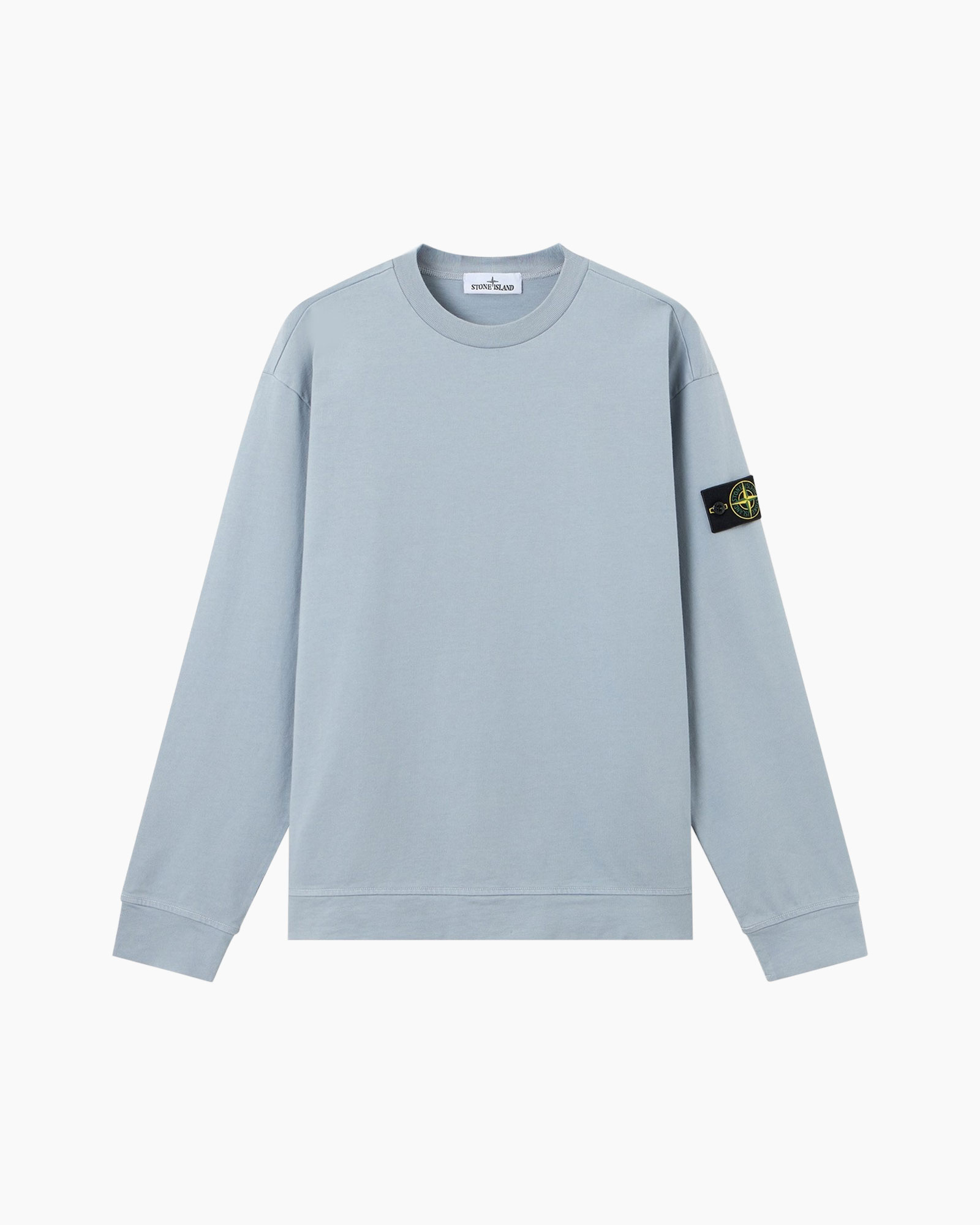 sweatshirt, long sleeves, crew neck, blue, patch logo