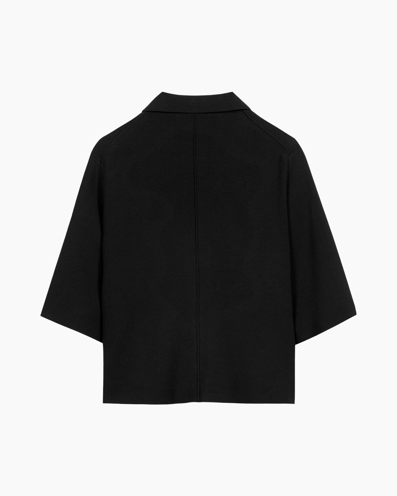 coat, blazer, black, open front, short sleeves
