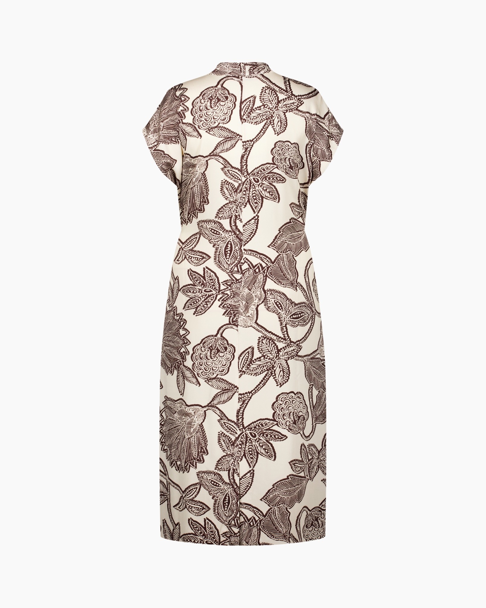 dress, midi, printed, floral, beige