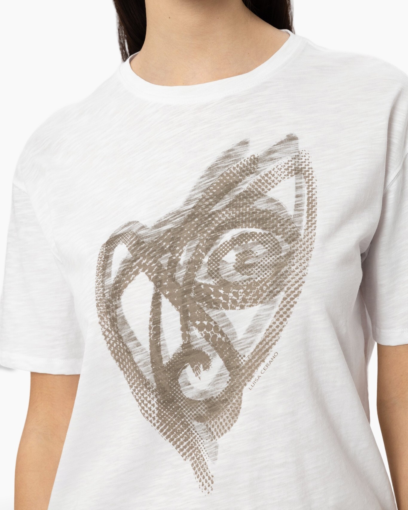 t-shirt, graphic, white, short sleeves, abstract design