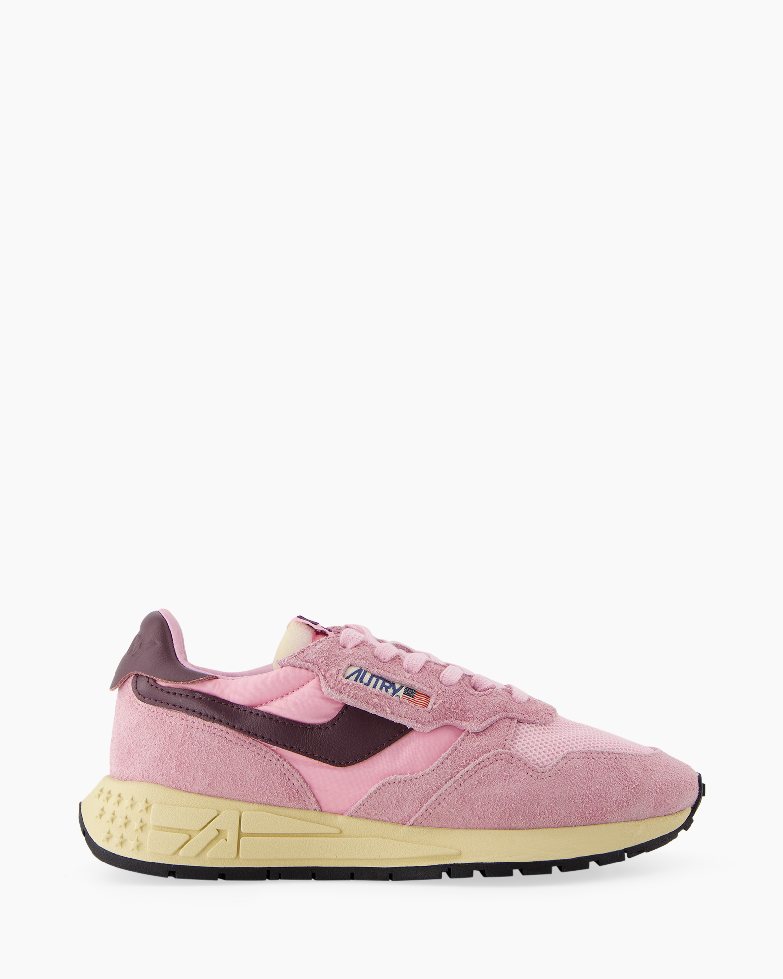 sneaker, pink, suede, mesh, low-top