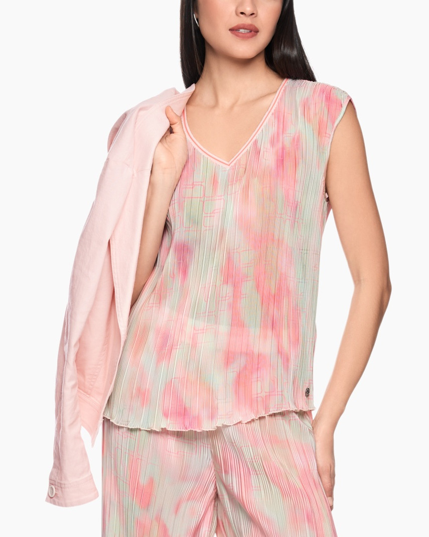 top, pajama set, tie-dye, pink, sleeveless