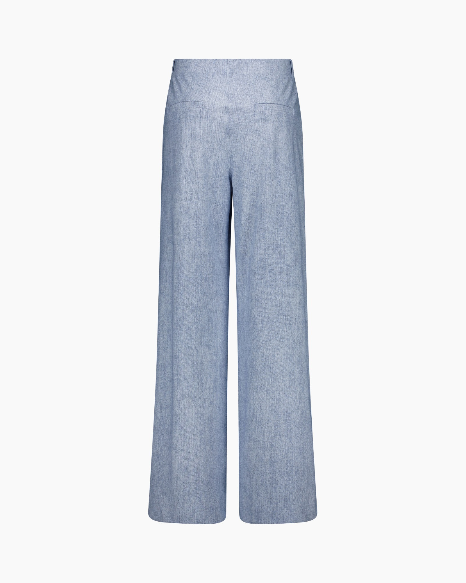 pants, wide-leg, linen look, light blue, high-waisted