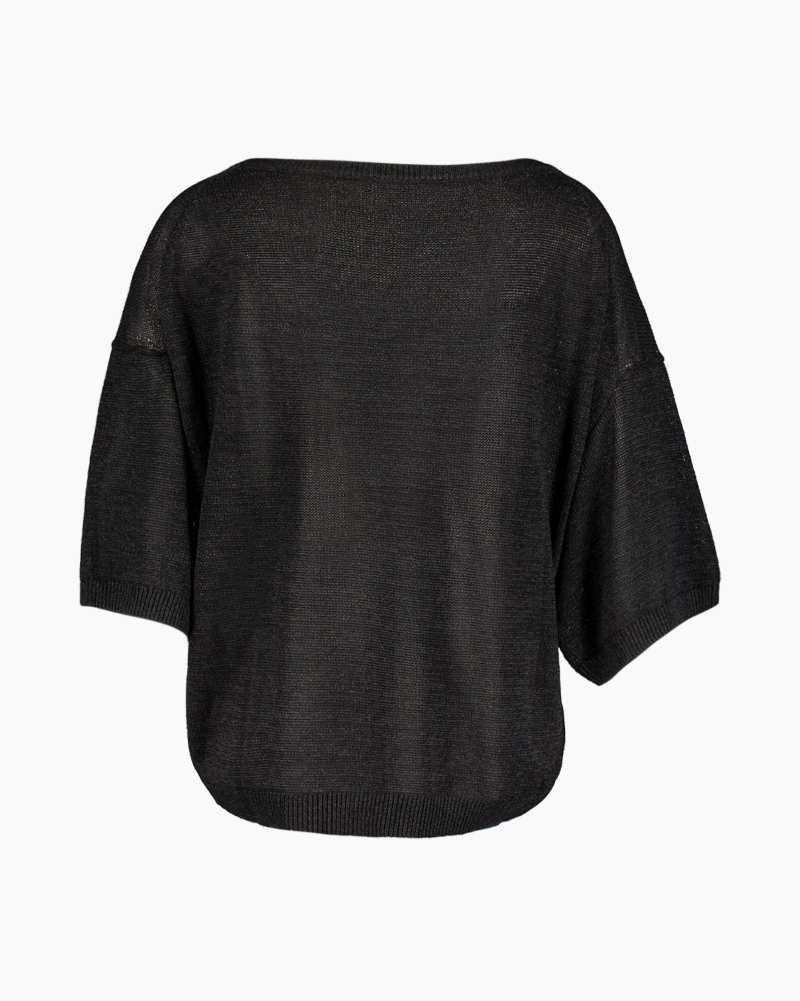 knit, black, sweater, oversized, short-sleeve