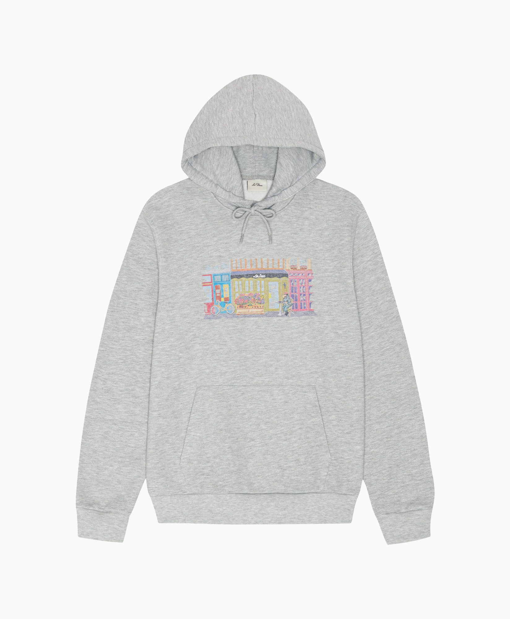 hoodie, hooded sweatshirt, gray, graphic, pocket