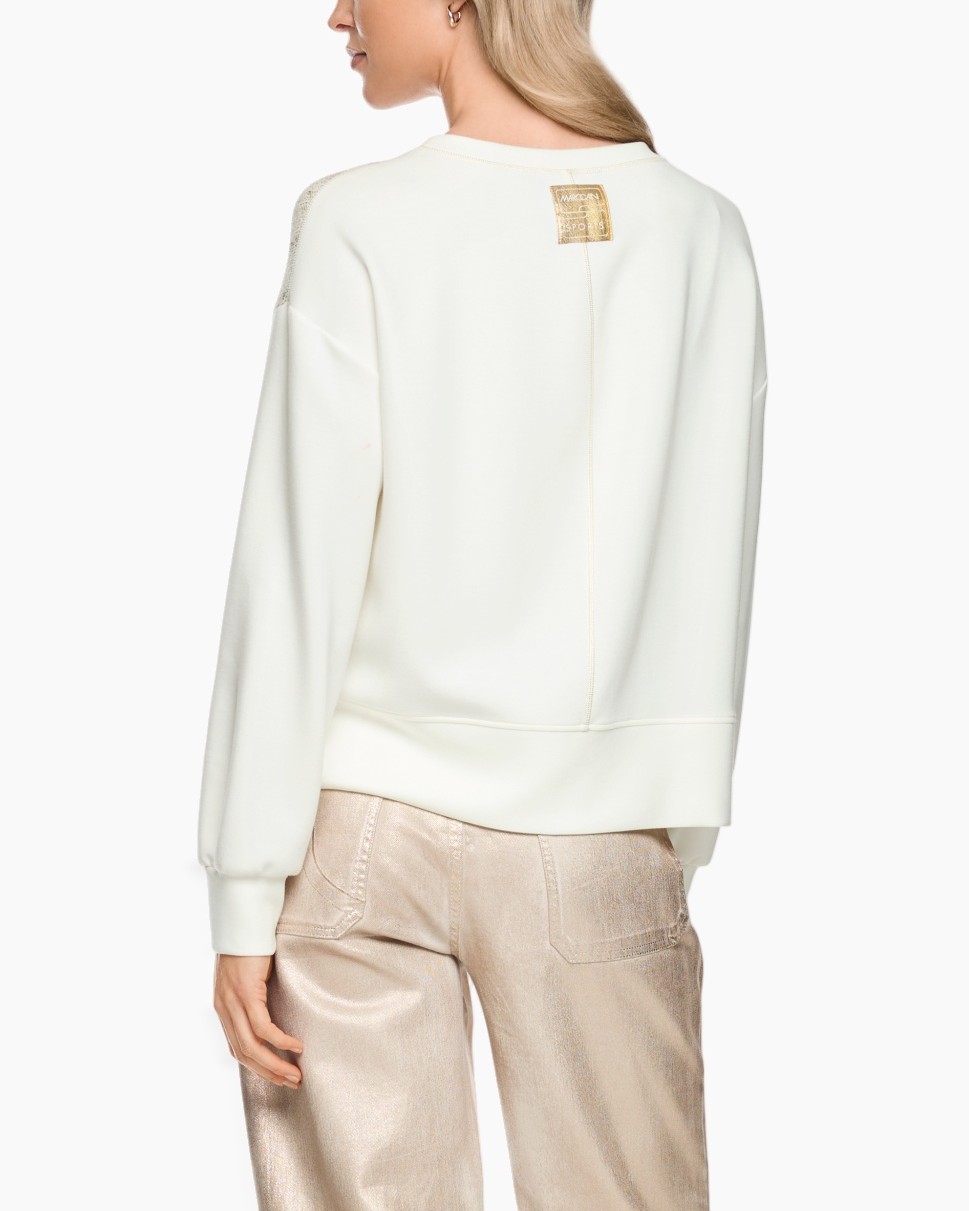 sweater, sequined, beige, long-sleeve, casual
