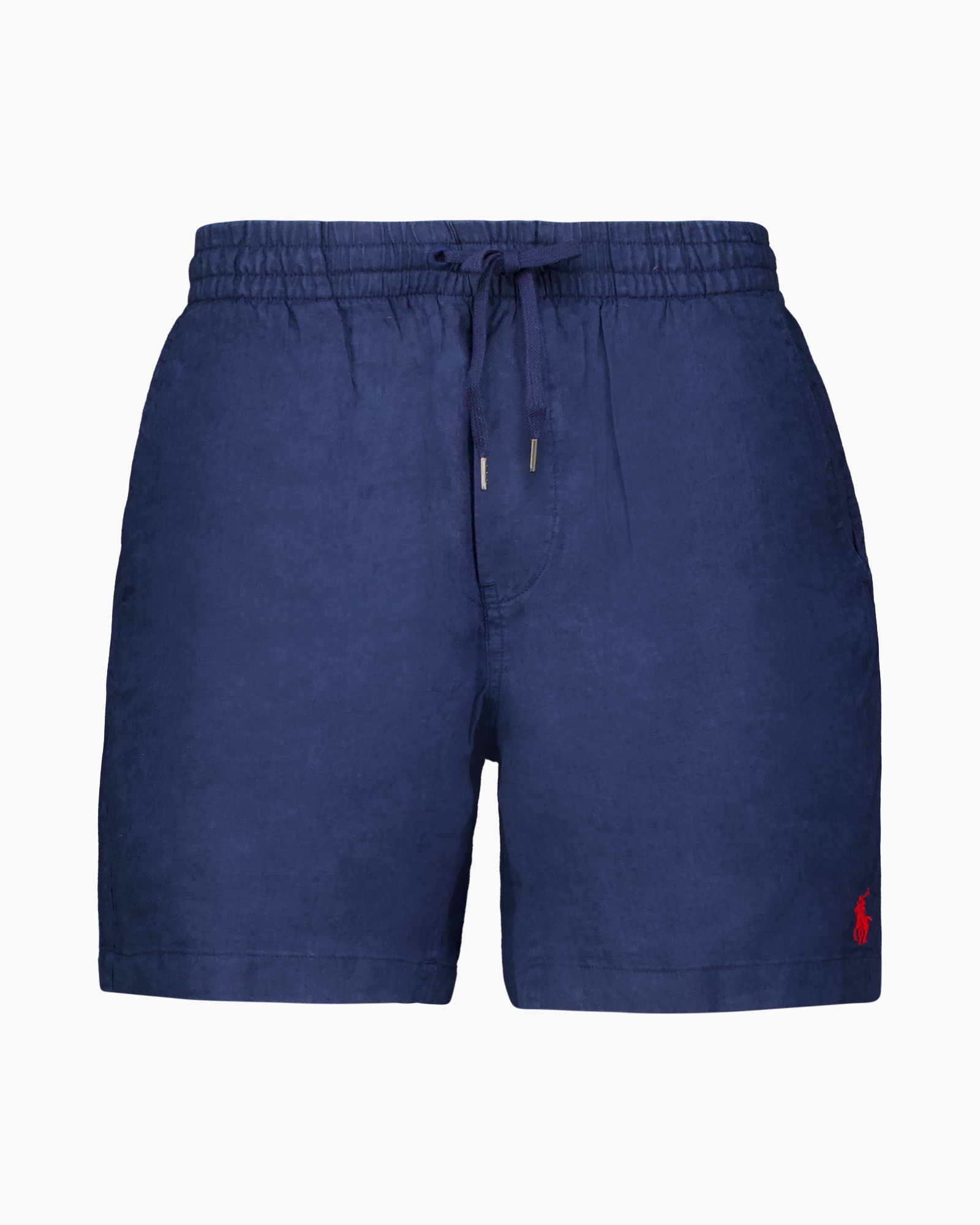 shorts, drawstring, blue, linen-like, logo
