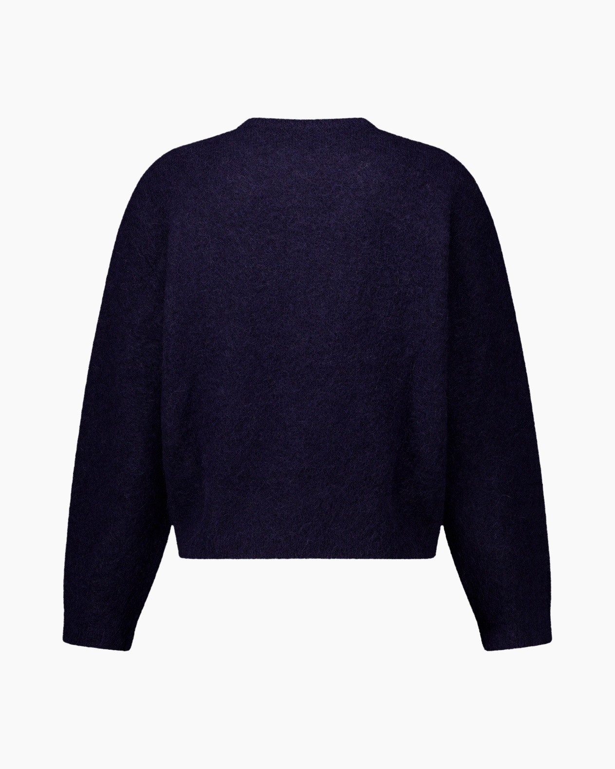sweater, knit, dark blue, long sleeve, crew neck