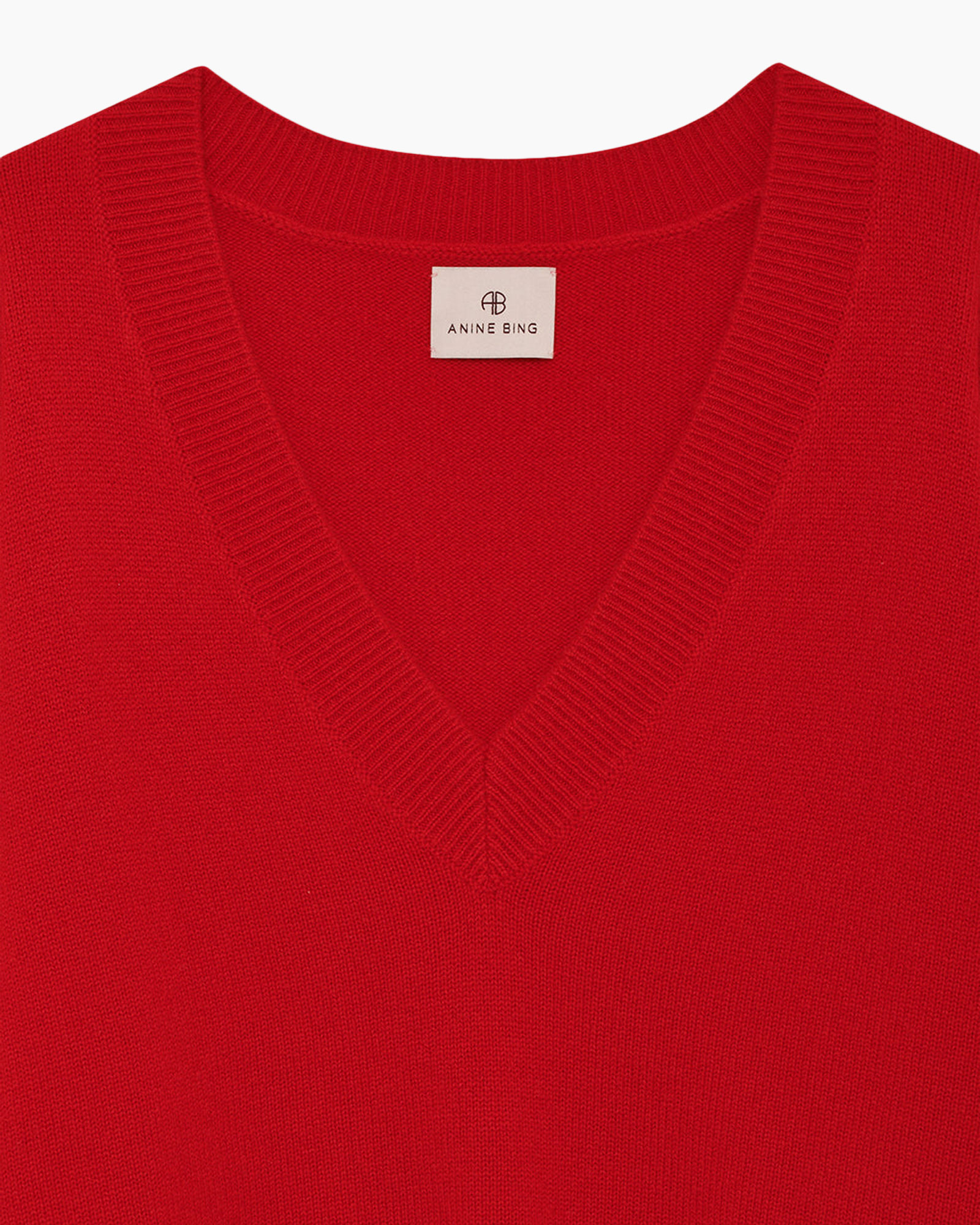 red, v-neck, sweater, knit, pullover